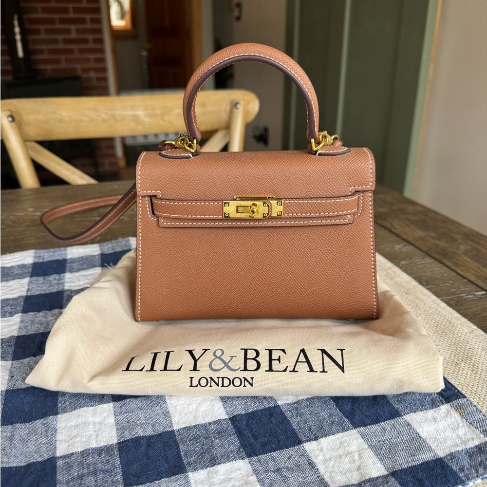 Lily & Bean mini Hettie (Kelly) bag in gold / tan